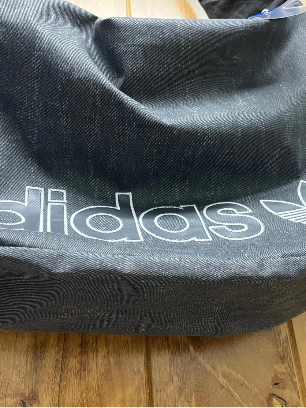 adidas Originals Shopper Denim Shoulder Bag Casual Lifestyle Bag Black KE0680